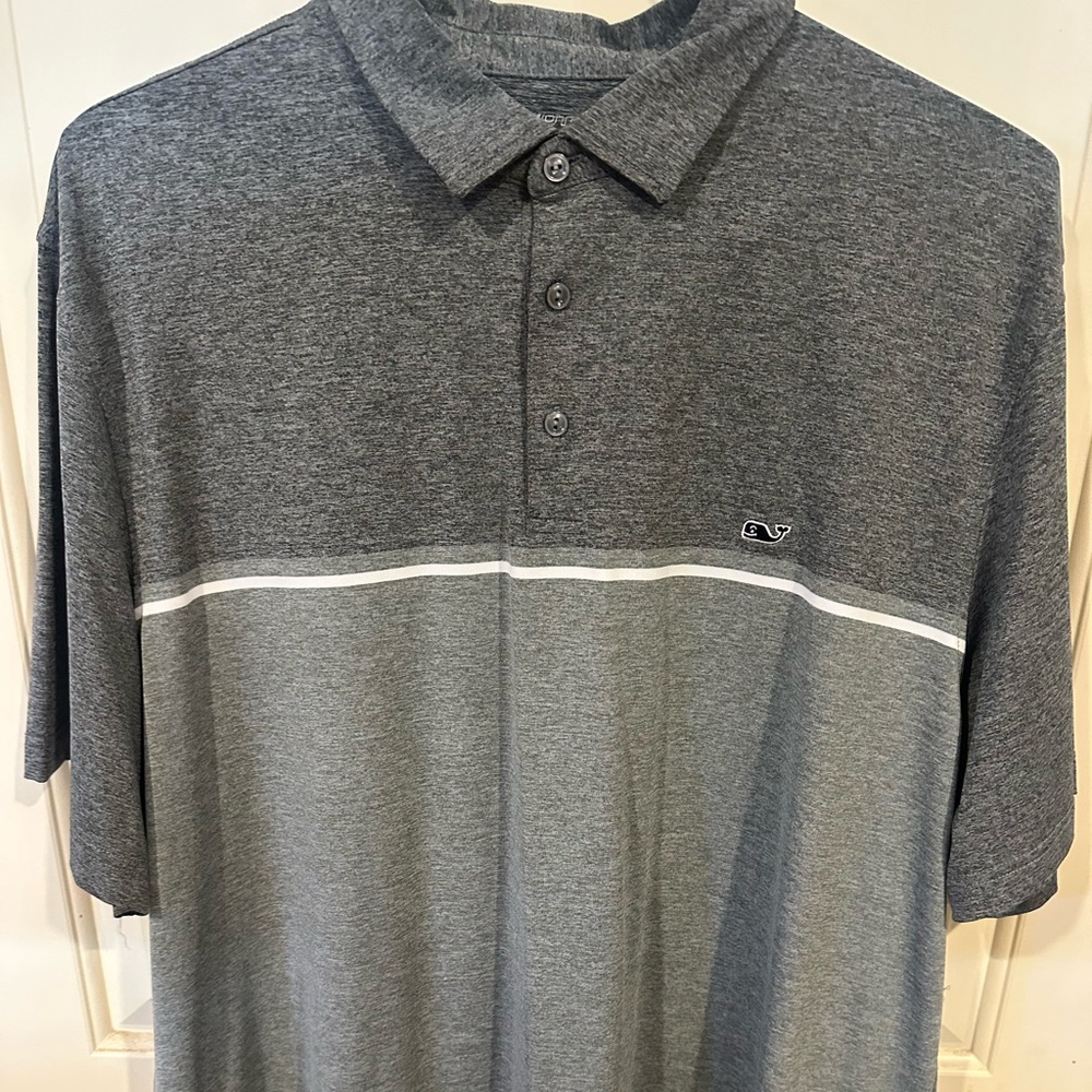 Vineyard Vines S/S On The Go Sankaty Polo Shirt - 2XL - Gray